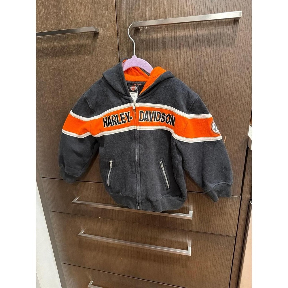 Harley-Davidson Kids Full-Zip Hoodie bold branding across the chest kids 4T